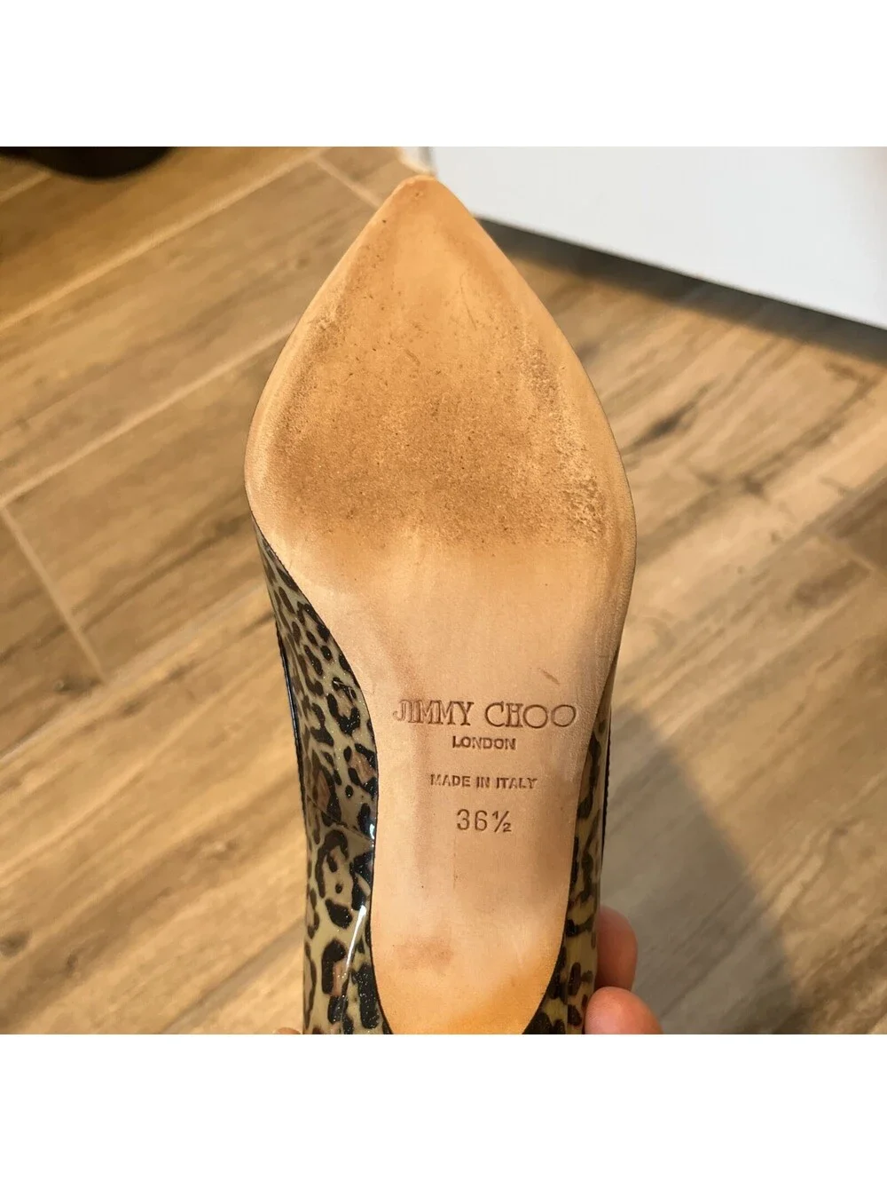 JIMMY CHOO ANIMAL PRINT PATENT LEATHER HEELS SIZE IT36.5/US6.5 MADE IN ITALY VGC